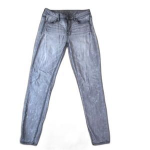 American Eagle High Rise Super Stretch Jegging Light Gray Sz 4